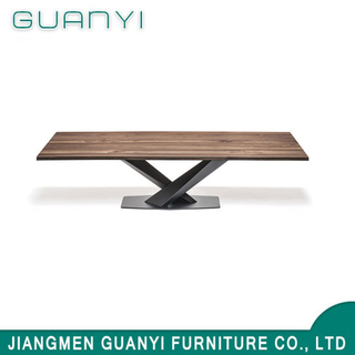 Base de metal de madera maciza 2018 mesa de comedor de la mueble