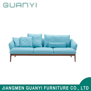 Muebles para el hogar modernos azules suaves de dos asientos de la habitación de la habitación del sofá de la tela para la sala de estar