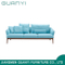 Muebles para el hogar modernos azules suaves de dos asientos de la habitación de la habitación del sofá de la tela para la sala de estar
