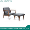 2018 Buena calidad Silla de madera con ceniza baja de la espalda cubierta de tela para la silla de muebles para el hogar