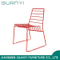 Silla de comedor de metal de color rojo simple ocio silla al aire libre