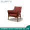 Sillón de ocio de cuero de madera moderno de lujo