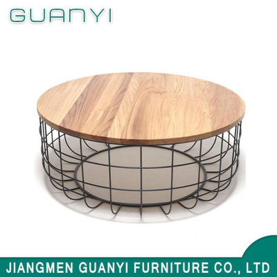 Mesa de café con muebles de madera modernos 2019 Mesa de centro de café de metal