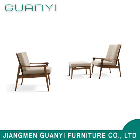 Nuevo diseño de tela ceniza madera madera estilo moderno sala de estar silla de ocio