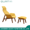 Muebles de madera modernos 2019 Silla de ocio con taburetes.