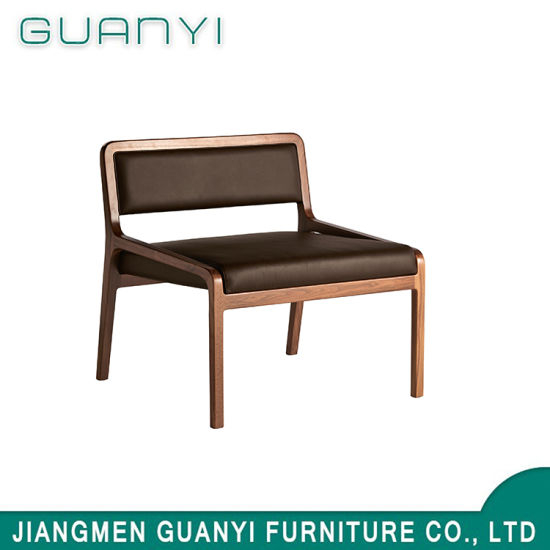 2018 Nuevo Moderno Black PU Asiento de madera Armchair Sillón Sillón de ocio