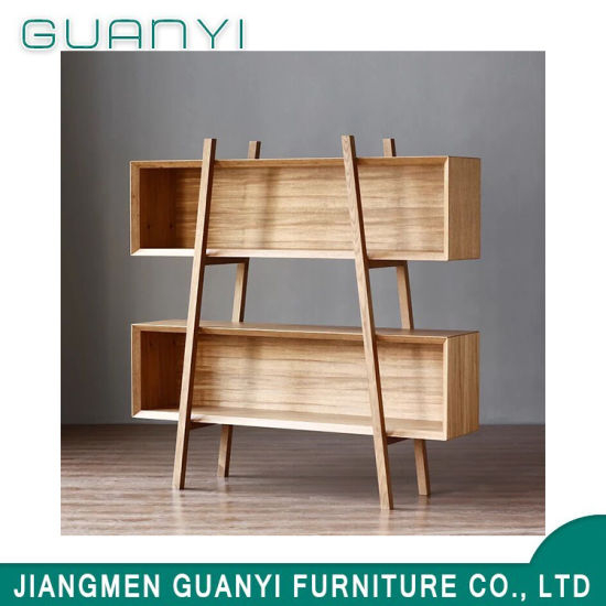 Venta caliente natural sólido muebles de madera estantería