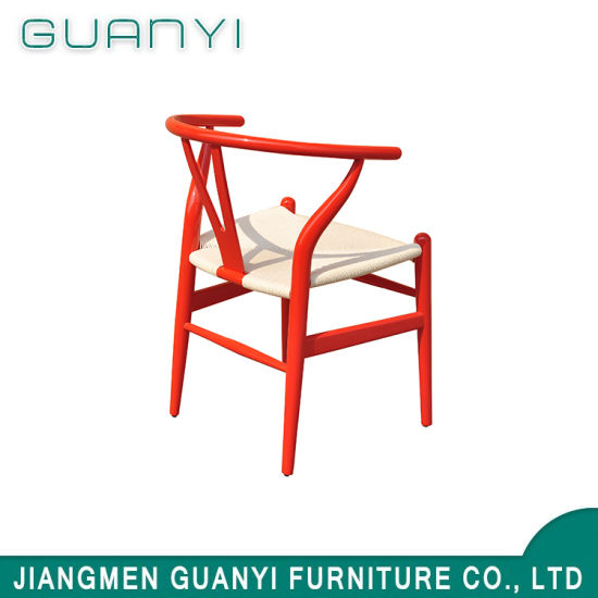 2019 Moderno Colorido Cuerda de papel Muebles de madera Silla de comedor