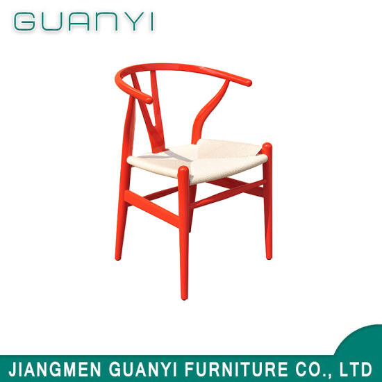 2019 Moderno Colorido Cuerda de papel Muebles de madera Silla de comedor